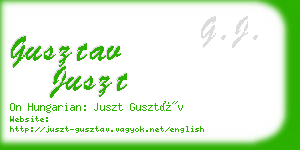 gusztav juszt business card